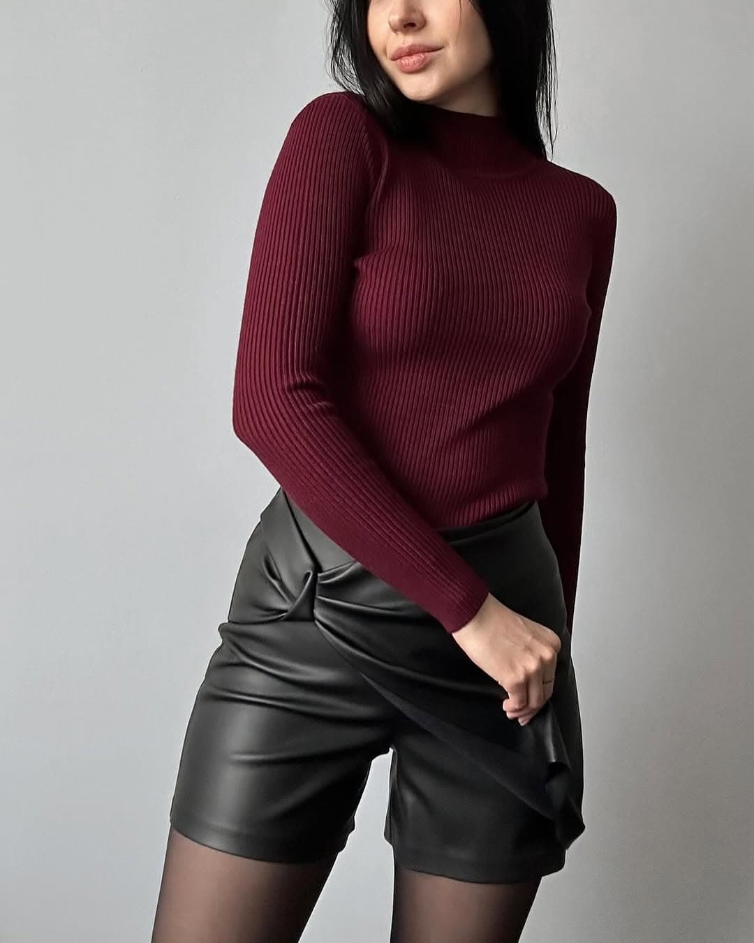 Спідниця-шорти з еко шкіри